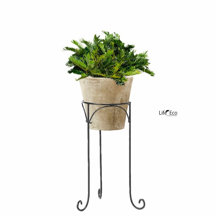 極太アイアンスタンドD（ポットスタンド・鉢置台）ブラック 黒 φ33cm×70cmH（12号用）/ カルチベーター【送料F】