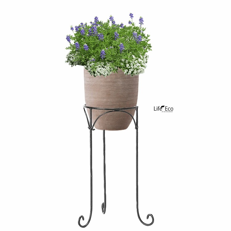 極太アイアンスタンドD（ポットスタンド・鉢置台）ブラック 黒 φ33cm×70cmH（12号用）/ カルチベーター【送料F】