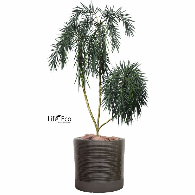 植木鉢（大型鉢カバー）セラック シリンダー ボーダー ブラック（黒）/ φ31cm×H31cm（10号）【送料E】