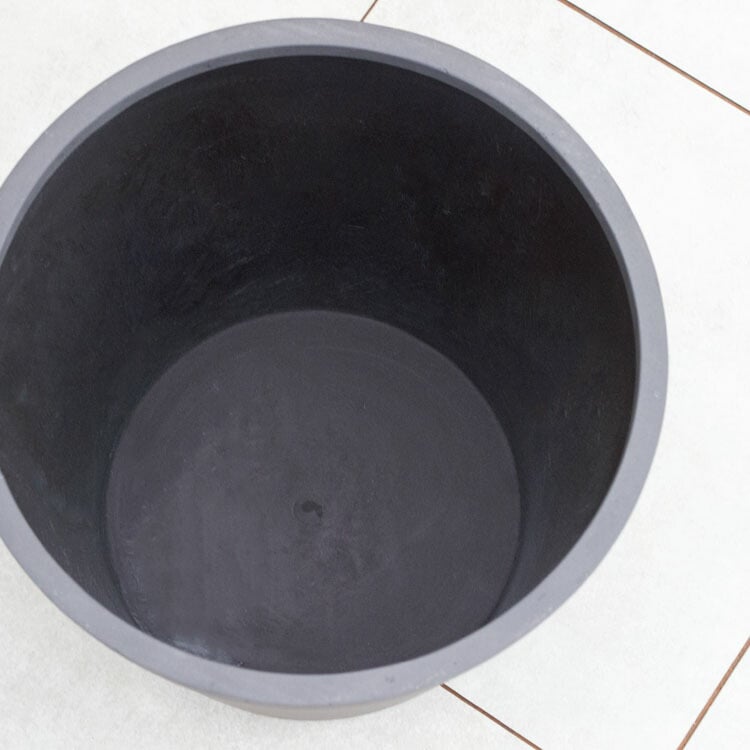 鉢カバー 大型軽量 ポリッシュ コニック チャコール（ブラック 黒） / φ50cm×H39.5cm（17号）【送料F】