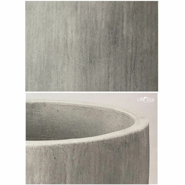 植木鉢 テラコッタ製（素焼き鉢） レイニー シリンダー ラウンド ライトグレー（灰）/ φ45cm×H45cm（15号）【送料G】