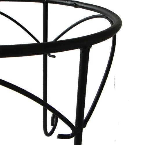 極太アイアンスタンド（ポットスタンド・鉢置台）ブラック 黒 φ40cm×45cmH（15号用）/ カルチベーター【送料F】