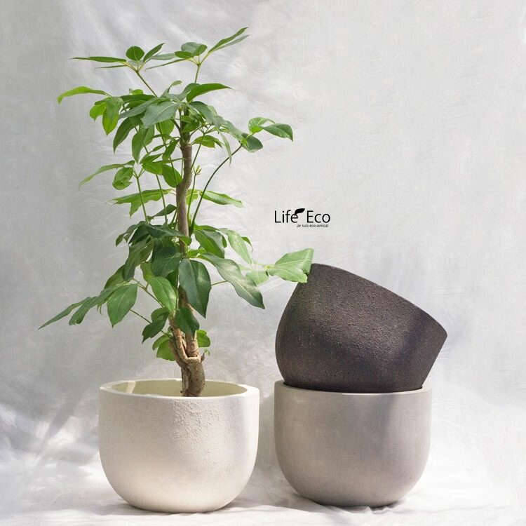 植木鉢 大型 デッカー ボウル ダークグレー（ブラック・黒）  φ38cm×H29cm（13号）【送料E】