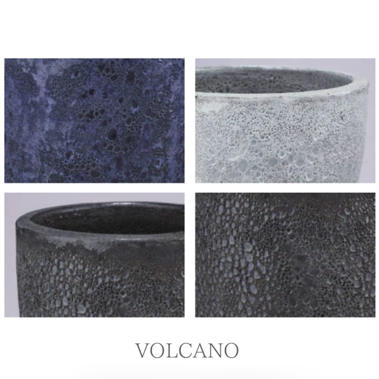 植木鉢 釉薬陶器製 大型 おしゃれ ボルカーノ ラウンド Mホワイト（白） φ39cm×H35m（13号）【送料E】