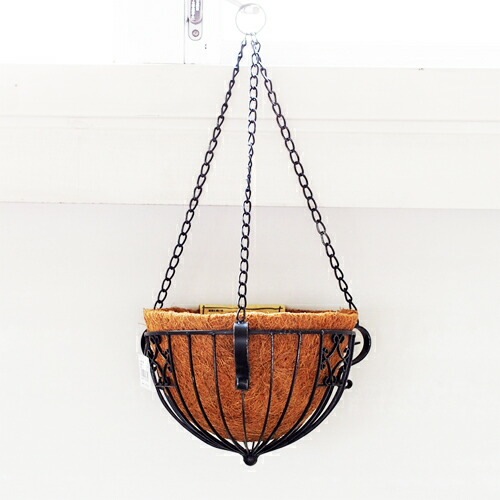 カルチベーター ワイヤーハンギングバスケット 銀黒色 M φ25cm【送料B】