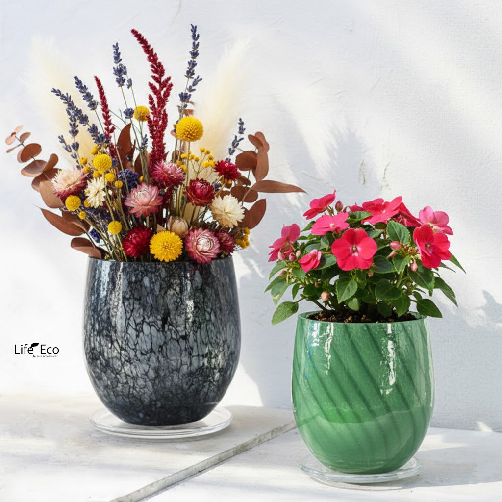 鉢カバー 大型軽量 ポリッシュ トール クリーム（ホワイト 白） / φ40cm×H54.5cm（13号）【送料F】