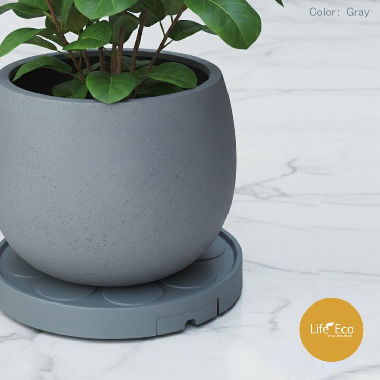 植木鉢用 専用キャスター付受皿（ソーサー） 樹脂製 ムーバーソーサー グレー（灰） φ26cm（内底面φ23cm）×H6.5cm【排水機能付】【3個入】【送料B】