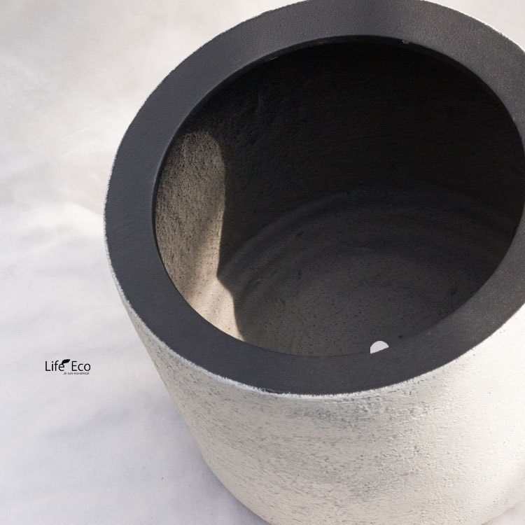 植木鉢 軽量大型 FRP製 ソルナ シリンダー ホワイト（白） / φ33cm×H30cm（11号）【送料E】