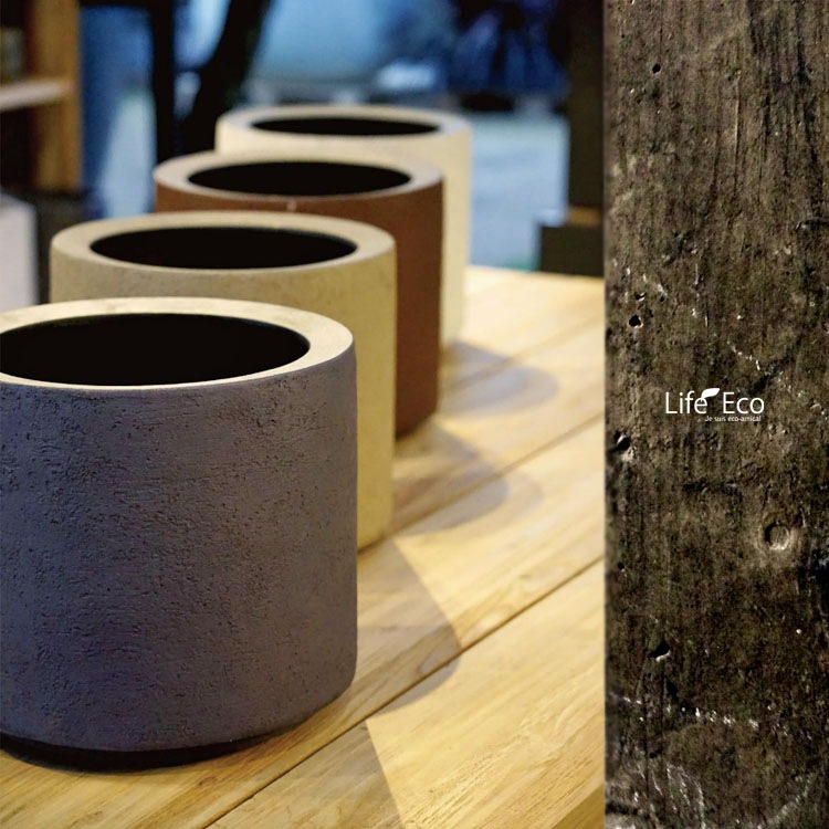 植木鉢 軽量大型 FRP製 ソルナ シリンダー ホワイト（白） / φ33cm×H30cm（11号）【送料E】