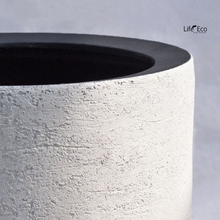 植木鉢 軽量大型 FRP製 ソルナ シリンダー ホワイト（白） / φ33cm×H30cm（11号）【送料E】