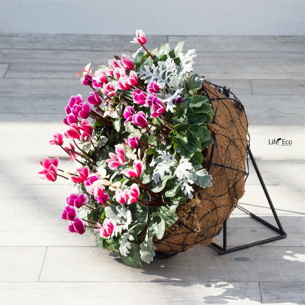 リングバスケット（リースリング）用設置台 アイアン製 マルチベースピラミッド L20cmxW14cmxH25cm【送料B】