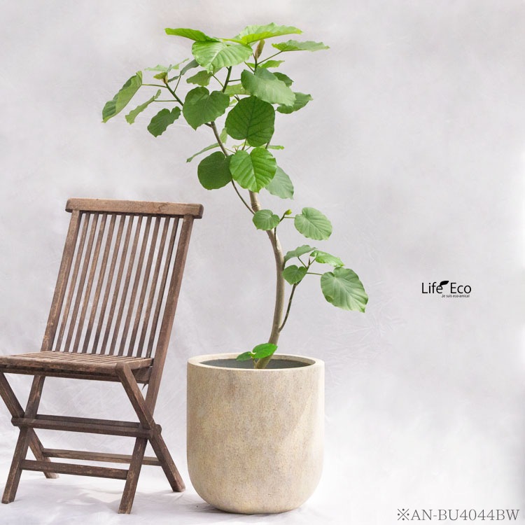 植木鉢 大型 ファイバーセメント製 ベルベット Uポット ベージュウォッシュ（クリーム） / φ33cm×H31cm（11号）【送料E】