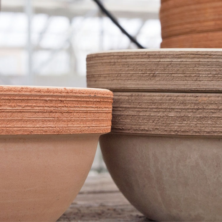 植木鉢 イタリア製 素焼き鉢 テラコッタ ジオボール スクラッチM 20cm（7号）【3個入】【送料E】