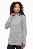 686 Womens Mission Grid Fleece Hoody-GREY 