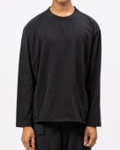 DOUBLE POCKET LONG SLEEVE CREWNECK　- BLACK