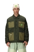 MENS 686 HUF PUFFER INSULATED JACKET - HUF DK GREEN COLORBLOCK