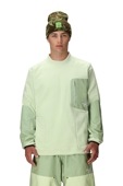 MENS 686 HUF FLEECE CREWNECK - HUF GREEN COLORBLOCK