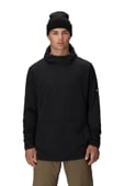 MENS MISSION GRID FLEECE HOODY - BLACK