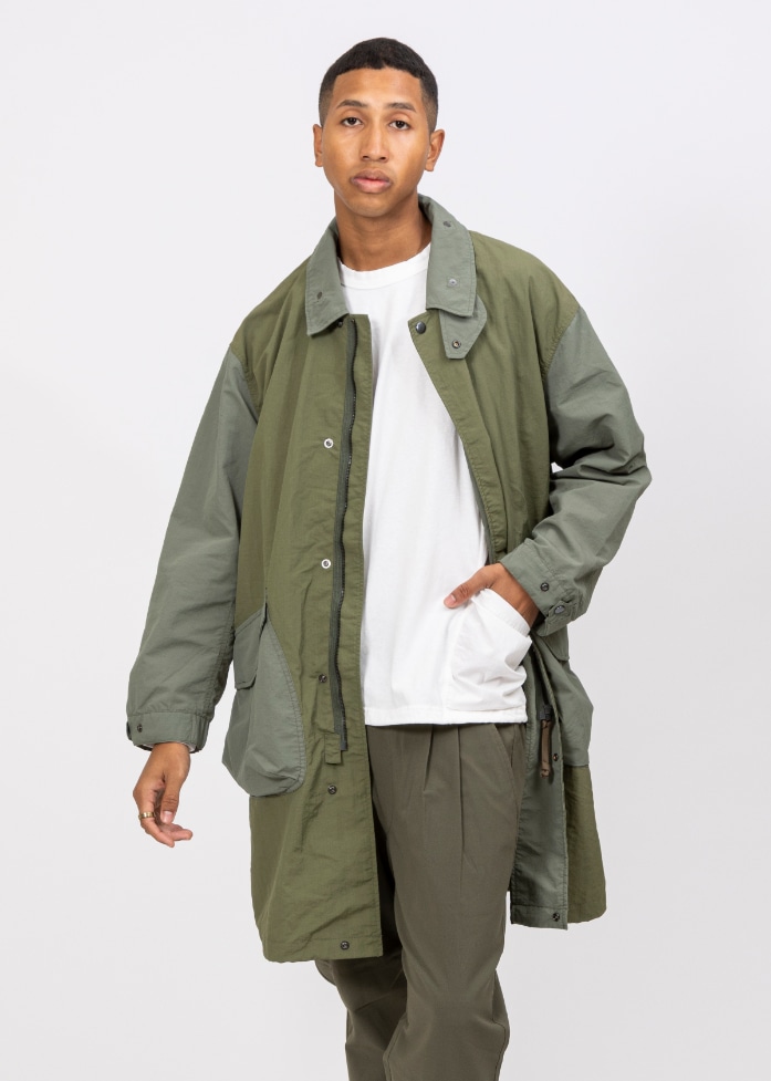 PACKABLE RIPSTOP BALCOLLAR COAT -OLIVE PACKABLE RIPSTOP BALCOLLAR COAT -OLIVE