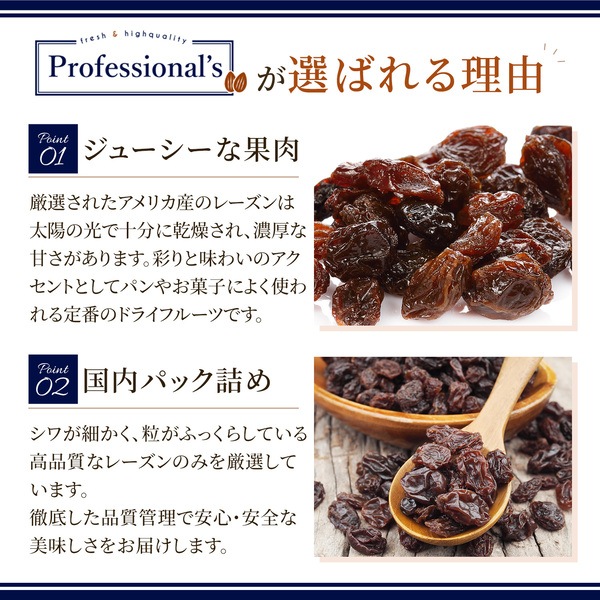 《2袋セット》レーズン ノンオイル【アメリカ産】500g ※2袋セットで485円お得！