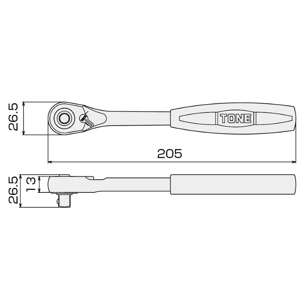 TONE スベランラチェットハンドル（ホールドタイプ） RH3HGW