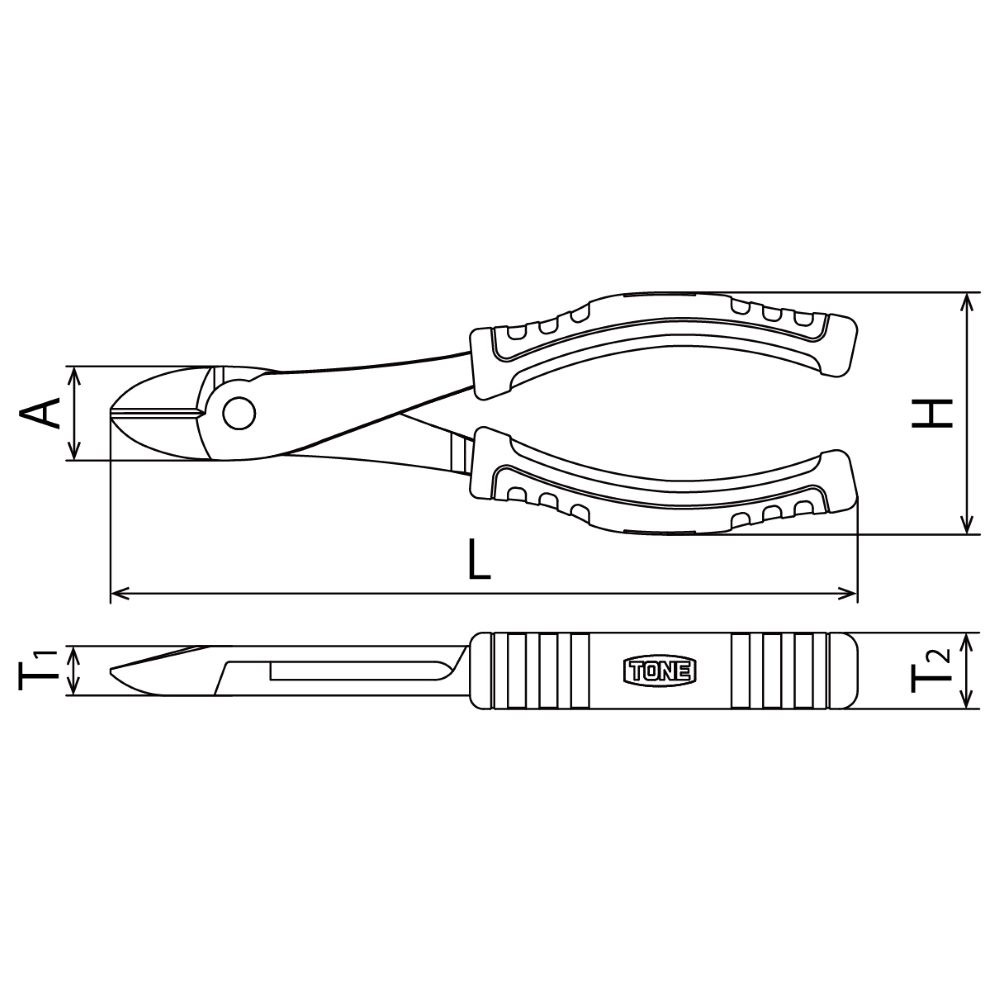 TONE スベラン強力ニッパ KN-150GW