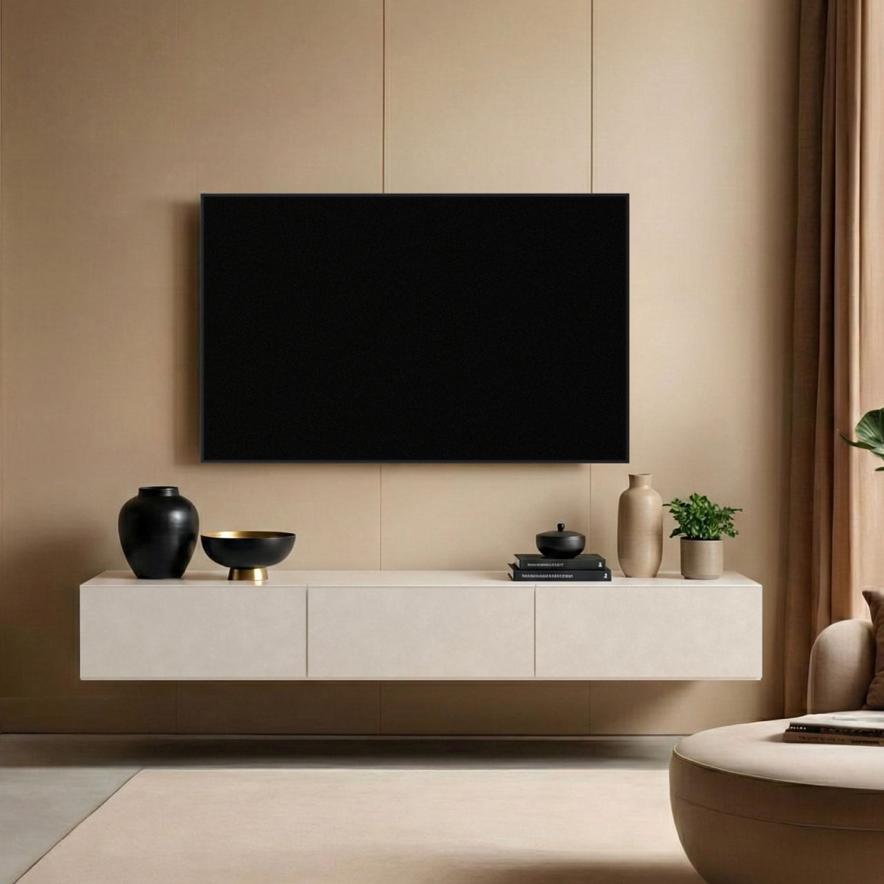 フロートテレビボード 幅150cm 奥行36cm リモコン操作可能 同色仕上げ