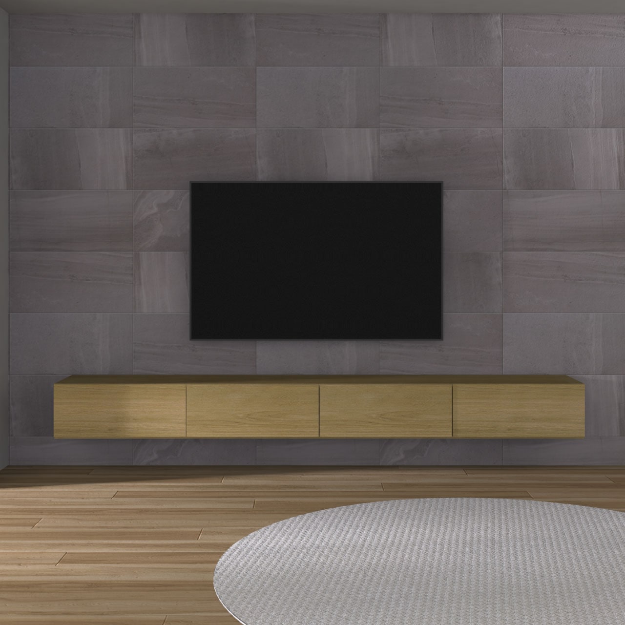 フロートテレビボード 幅240cm 奥行36cm リモコン操作可能 同色仕上げガラスフラップ扉 壁掛け ラスティックオーク色 MA-240FS9RO