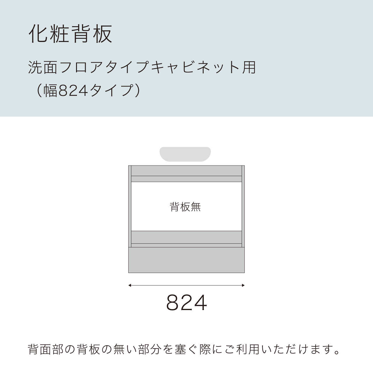 化粧背板 洗面フロアキャビネット 幅82.5cm用 MA-OP82QS