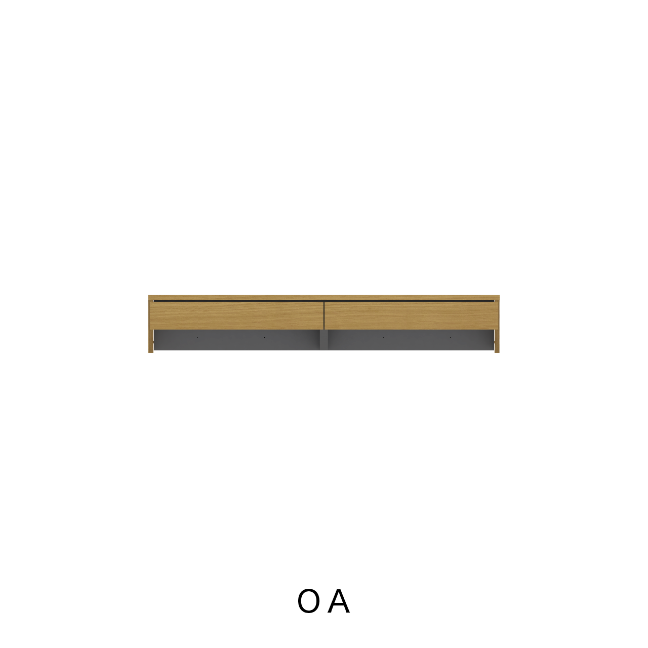 突板 引出付きデスクカウンター MA-D122D-T