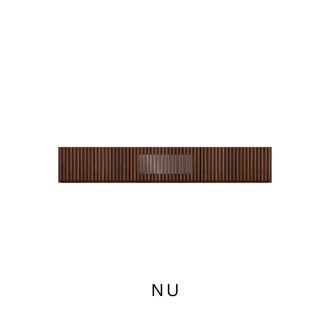 突板フロートテレビボード スモークガラス+リブフラップ扉 リモコン操作可能 壁掛け 縦格子 リブ材 幅150cm 奥行36.1cm MA-150FG-RT