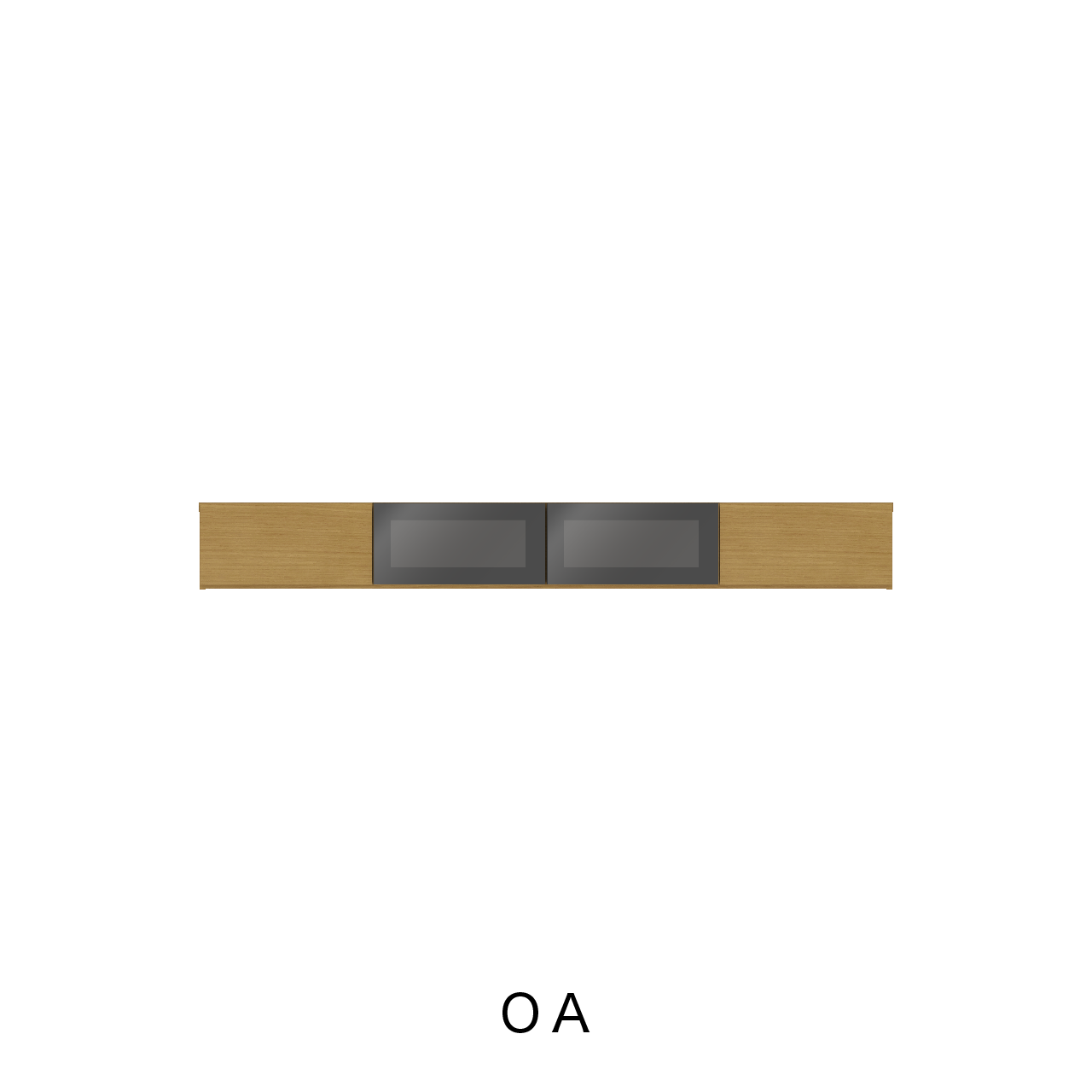 突板LED照明付きフロートテレビボード ガラスフラップ扉 壁掛け 幅200cm 奥行36cm MA-208FG-T