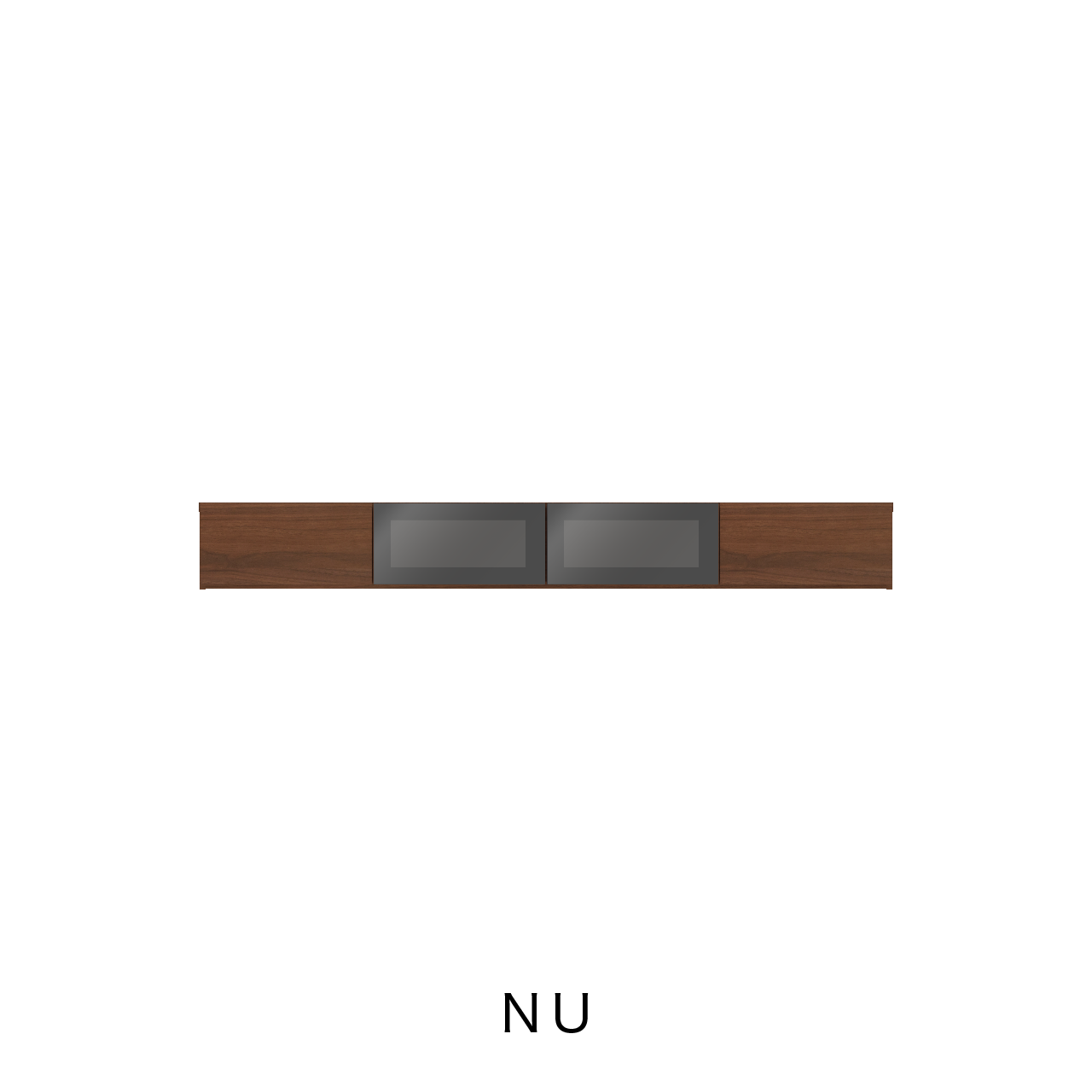 突板LED照明付きフロートテレビボード ガラスフラップ扉 壁掛け 幅200cm 奥行36cm MA-208FG-T