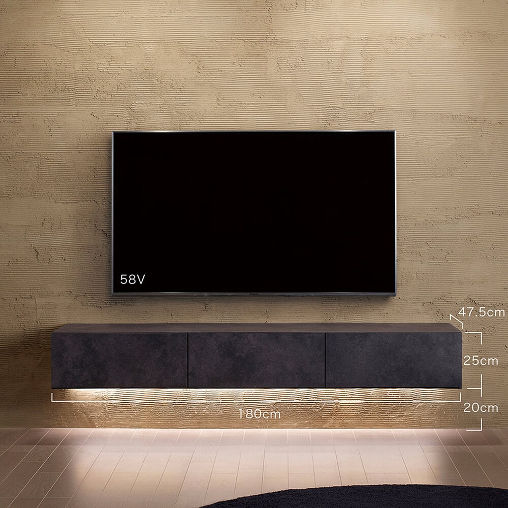 LED照明付きフロートテレビボード 180cm 壁掛け おしゃれ モダン MA