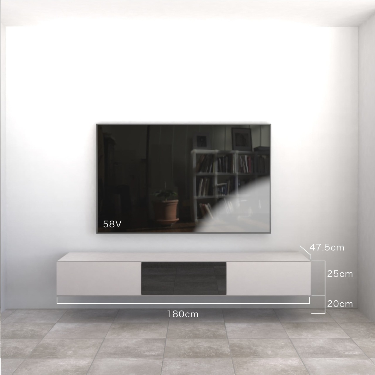 【パモウナ】照明付きテレビボード　ホワイト パモウナ】照明付きテレビボード ホワイト パモウナ】照明付き