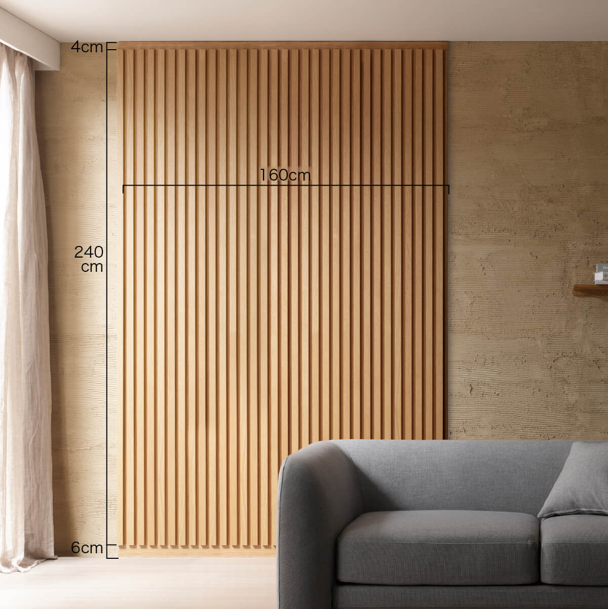 ウォールパネル 内装用 壁 リブ材 ウッドパネル リビング MA-RIBPANEL-CASE05