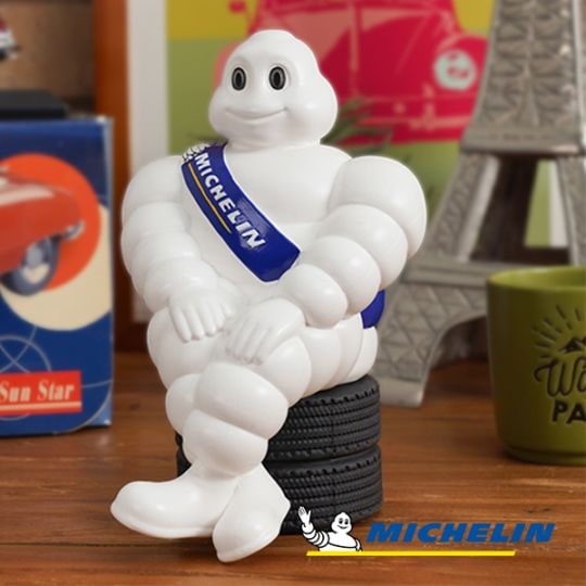MICHELIN正規品 ミシュラン ビバンダム ムッシュビバンダム ミシュランマン 19cm フィギュア(タイヤ台座 両面テープ固定)
