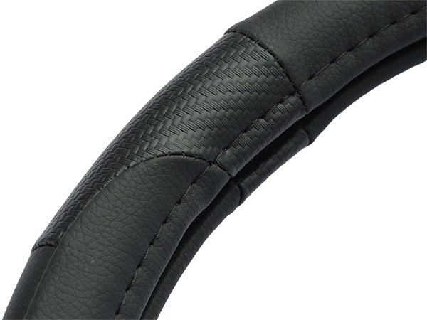 MICHELIN 正規品 ステアリング ホイール カバー ハンドルカバー ブラック 切り返しデザイン 36.8-39.4 cm ミシュラン