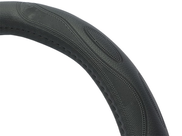 MICHELIN 正規品 ステアリング ホイール カバー ハンドルカバー ブラック 型押しデザイン 36.8-39.4 cm ミシュラン