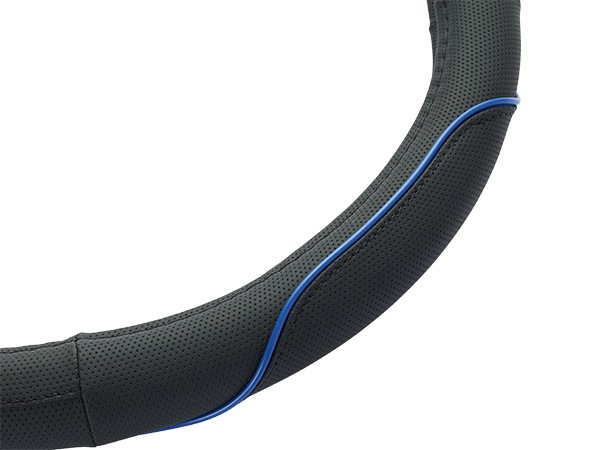 MICHELIN 正規品 ステアリング ホイール カバー ハンドルカバー ネイビー パイピングデザイン 36.8-39.4 cm ミシュラン