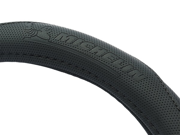 MICHELIN 正規品 ステアリング ホイール カバー ハンドルカバー ネイビー パイピングデザイン 36.8-39.4 cm ミシュラン