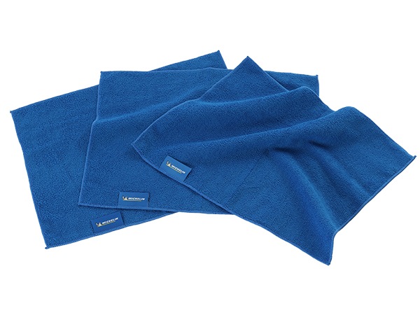 MICHELIN 正規品 マイクロファイバークロス3枚セット ブルー 30cm x 40cm 多目的クロス 洗車 埃取り