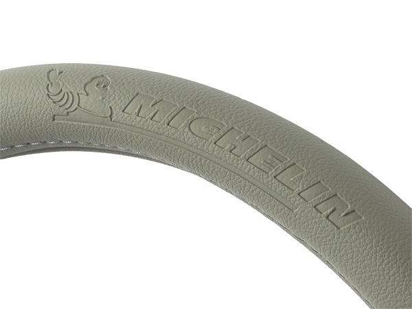 MICHELIN 正規品 ステアリングホイールカバー ハンドルカバー グレー 切り返しデザイン 36.8-39.4 cm ミシュラン
