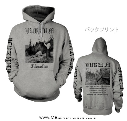 BURZUM -バーズム- FILOSOFEM 「絶望論」 パーカー（グレー）｜メタルT
