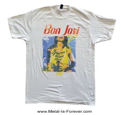 Bon Jovi ボンジョビスリップリーウェンウェットツアーヴィンテージTシャツ Slippery When Wet Vintage World Tour Black T-Shirt - Bon