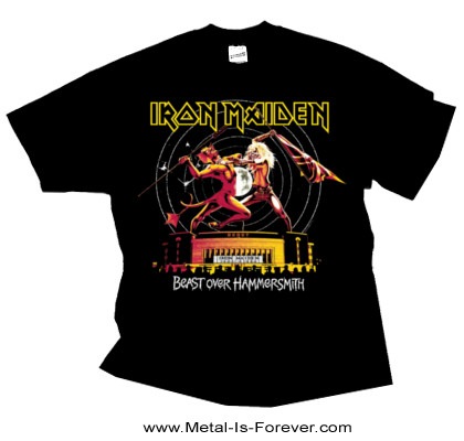 Maglietta Ufficiale Iron Maiden - Beast Over Hammersmith World Tour 82 - Nera, Cotone, Girocollo, Uomo/Donna - Foto 3