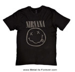 NIRVANA (�˥��������) Black Smiley �֥֥�å������ޥ��꡼�� T����ġʥϥ��ӥ�ɡ�