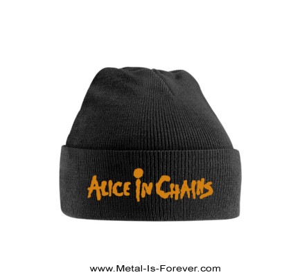ALICE ロゴ入り 黒 ニット帽 ALICE IN CHAINS (アリス・イン・チェインズ) Logo 「ロゴ」ニット