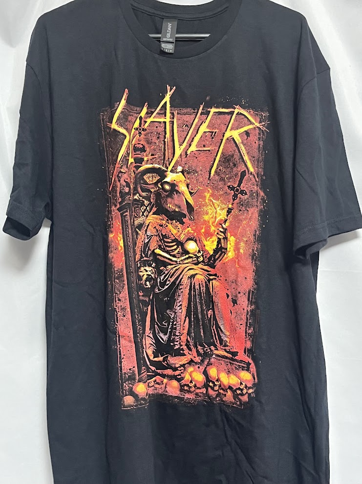 ハードロックメタルバンドSLAYERオフィシャルソルジャースカルTシャツ 在庫あり】SLAYER (スレイヤー) GOAT SKULL 「ゴート・スカル」 T