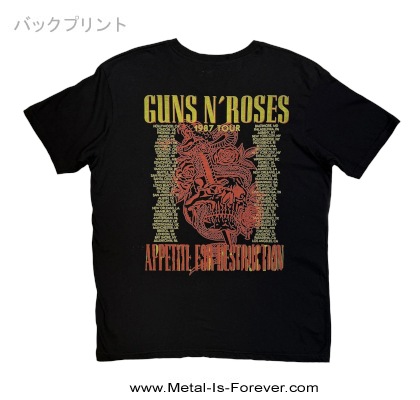 GUNS N' ROSES (���󥺡�����ɡ���������) Skeleton 1987 Tour �֥�����ȥ�1987ǯ�ĥ����� T�����